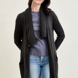Drape Front Cardigan Grey Sweater