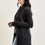 Drape Front Cardigan Grey Sweater