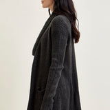 Drape Front Cardigan Grey Sweater
