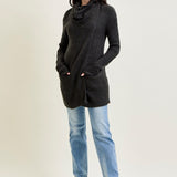 Drape Front Cardigan Grey Sweater