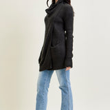 Drape Front Cardigan Grey Sweater