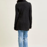 Drape Front Cardigan Grey Sweater