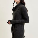 Drape Front Cardigan Grey Sweater