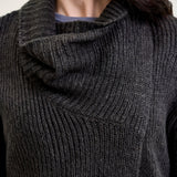 Drape Front Cardigan Grey Sweater