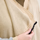 Drape Stripe Cardigan Beige Sweater