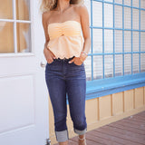 Haley High Rise Double Waist Band Capri