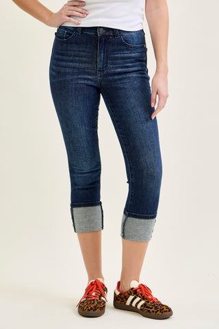 Haley High Rise Double Waist Band Capri