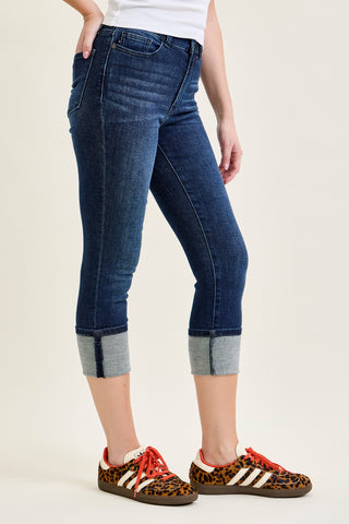 Haley High Rise Double Waist Band Capri