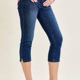 Helen Mid Rise Sleek & Chic Side-Slit Capris