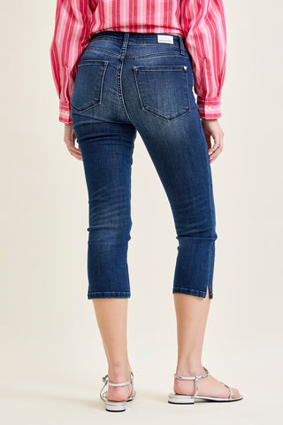 Helen Mid Rise Sleek & Chic Side-Slit Capris