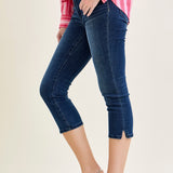 Helen Mid Rise Sleek & Chic Side-Slit Capris
