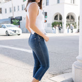 Helen Mid Rise Sleek & Chic Side-Slit Capris