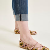 Maddy Mid Rise Dark Wash Cuffed Capri Jeans