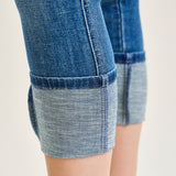 Kayla High Rise Tummy Control Back Shield Pockets & Cuff Capri