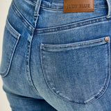 Kayla High Rise Tummy Control Back Shield Pockets & Cuff Capri