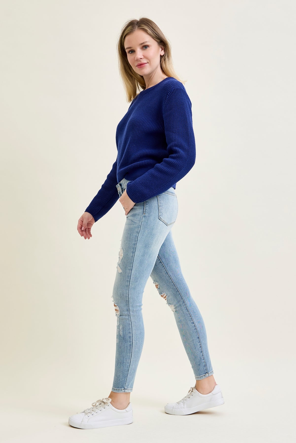 Jack David Jeans Womens Plus Size Distressed Ripped Blue Denim Skinny Jeans Pants (90071XL Jack David Jeans Womens Plus Size Distressed Ripped Blue Denim Skinny Jeans Pants (90071XL
