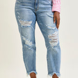 Alexis Light Bleach Splash Boyfriend Jeans