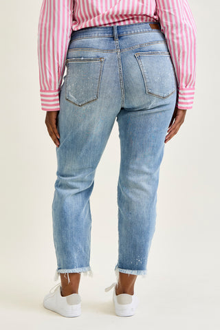 Alexis Light Bleach Splash Boyfriend Jeans