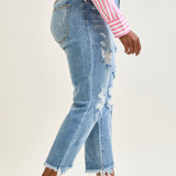 Alexis Light Bleach Splash Boyfriend Jeans