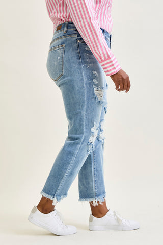Alexis Light Bleach Splash Boyfriend Jeans