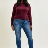 Joey Mid Rise Skinny Jeans With Handsand - PLUS