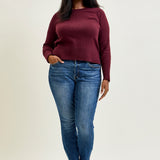 Joey Mid Rise Skinny Jeans With Handsand - PLUS