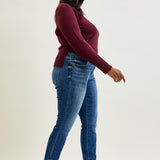 Joey Mid Rise Skinny Jeans With Handsand - PLUS