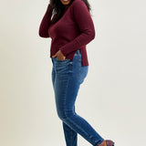 Joey Mid Rise Skinny Jeans With Handsand - PLUS