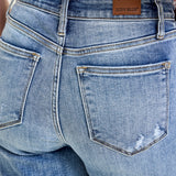 Celeste High Rise With Distressed Crop Wide Leg