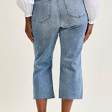 Celeste High Rise With Distressed Crop Wide Leg - PLUS