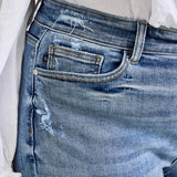 Celeste High Rise With Distressed Crop Wide Leg - PLUS