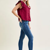 Rose Classic Button Fly Skinny Jeans