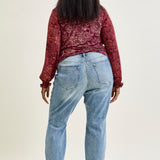 Michelle Mid Rise Vintage Wash Boyfriend Jeans - PLUS