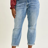 Michelle Mid Rise Vintage Wash Boyfriend Jeans - PLUS