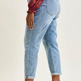 Michelle Mid Rise Vintage Wash Boyfriend Jeans - PLUS