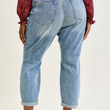 Michelle Mid Rise Vintage Wash Boyfriend Jeans - PLUS