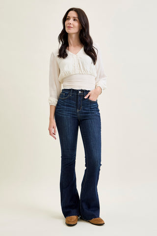 Lily High Rise Raw Hem Flare
