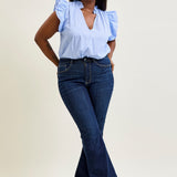 Lily High Rise Raw Hem Flare - PLUS