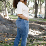 Margot High Rise Bleach Splash Boyfriend Jeans - PLUS