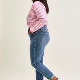 Margot High Rise Bleach Splash Boyfriend Jeans - PLUS