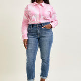 Margot High Rise Bleach Splash Boyfriend Jeans - PLUS