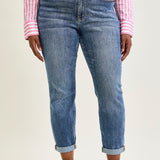 Margot High Rise Bleach Splash Boyfriend Jeans - PLUS
