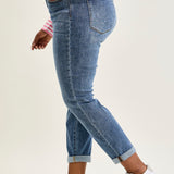 Margot High Rise Bleach Splash Boyfriend Jeans - PLUS