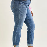 Margot High Rise Bleach Splash Boyfriend Jeans - PLUS