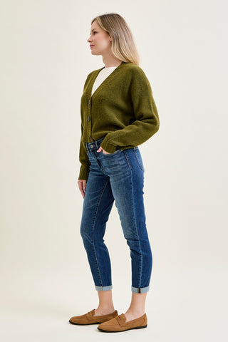 Addison Mid Rise Classic Cuffed Boyfriend Jeans