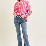 Violet High Rise Contrast Wash Bootcut Jeans