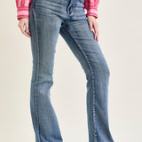 Violet High Rise Contrast Wash Bootcut Jeans