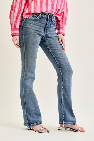 Violet High Rise Contrast Wash Bootcut Jeans