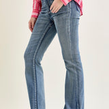 Violet High Rise Contrast Wash Bootcut Jeans