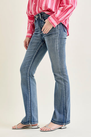Violet High Rise Contrast Wash Bootcut Jeans